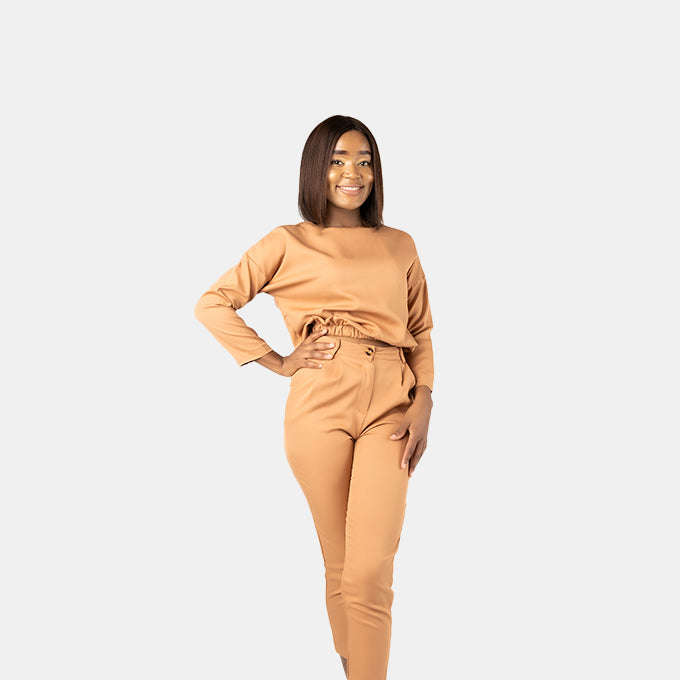 Sleek Autumn Spice Two Set Top and Pants
