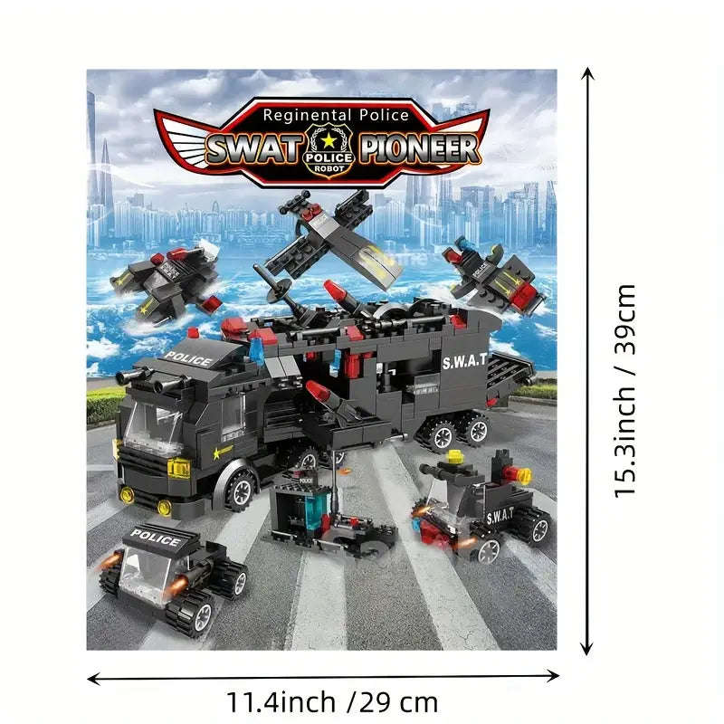 Building Blocks Swat Police Vehicle Robot Car Blocks