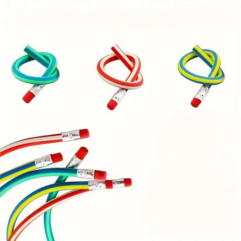 20pcs Flexible Pencils: Soft Novelty Pencil with Eraser