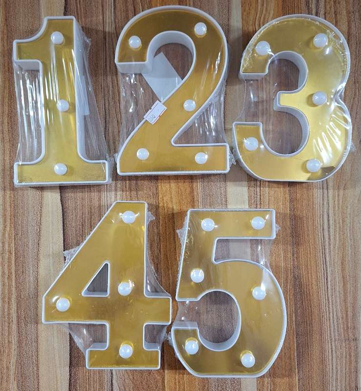 Decorative Numbers That Light up - Gold and White
