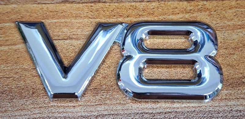 V8 Engine Displacement Replacement Badge
