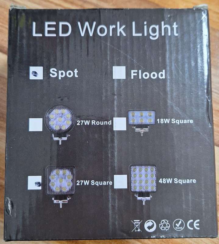 27w Square LED Spot Work Light For Vehicles