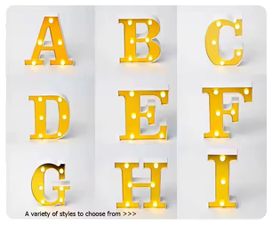 Decorative Letters That Light Up - Gold and White