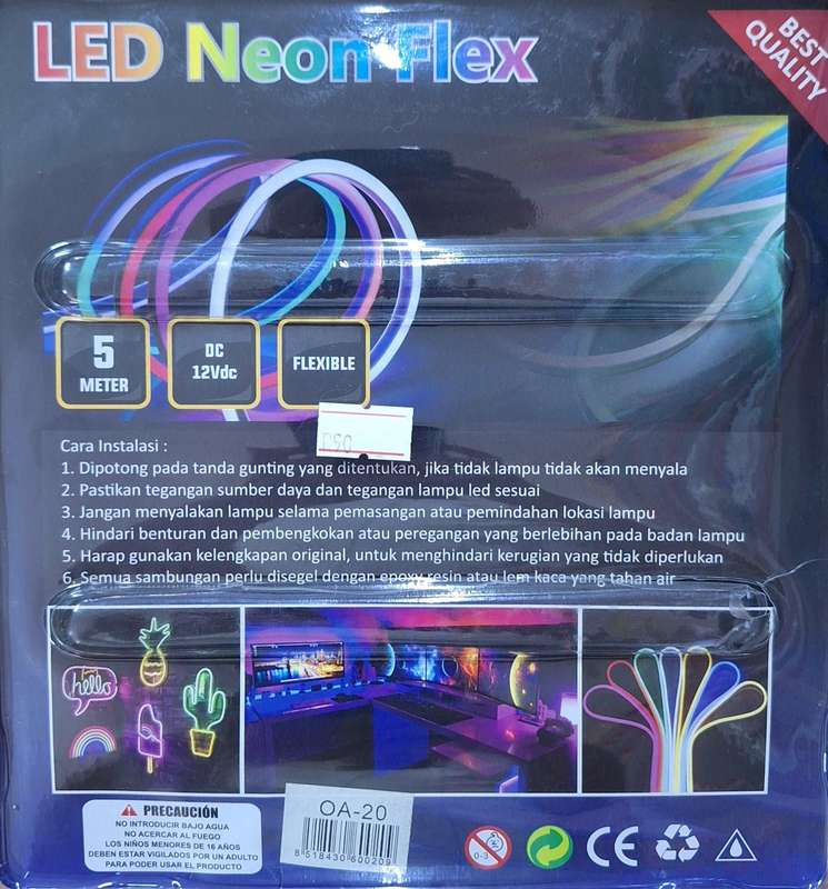 Neon LED Flex 12v DC - Cool White 5m