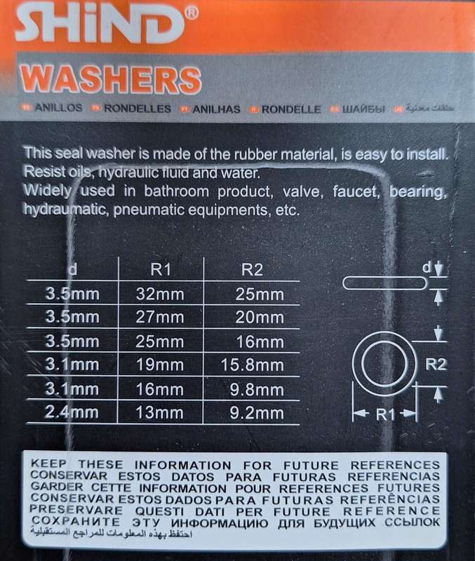 Shind 34pcs Rubber O-Rings (3.1x16mm)