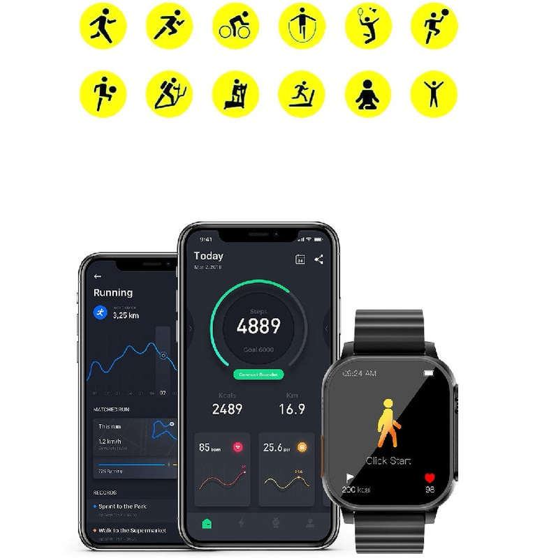 ##DEMO## Dica3 Little Hummingbird Bluetooth Smart Watch With 4g Sim Card Fundo Health App (Black ...
