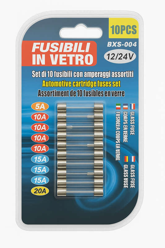 10pc Automotive Cartridge Fuse Set