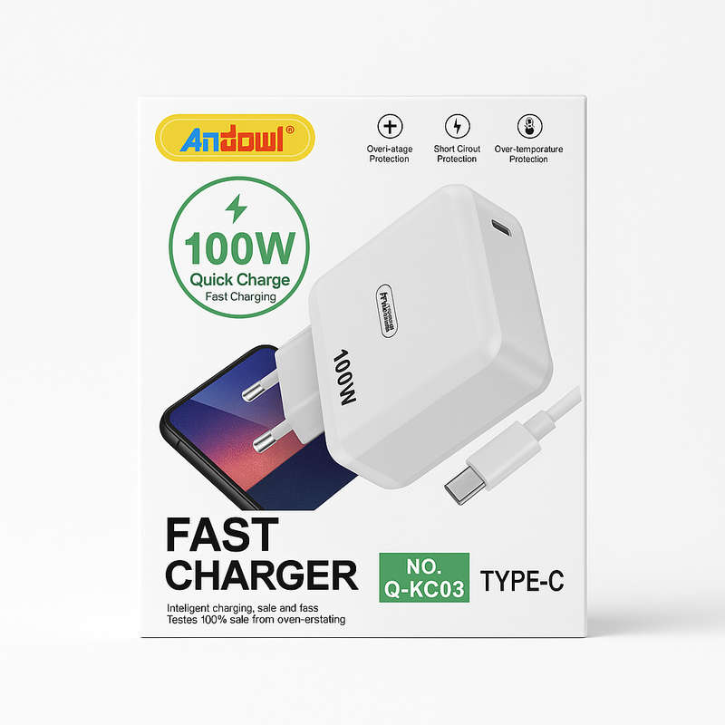 Andowl 100W Fast and High Speed Type C Mobile Phone/Laptop Charger