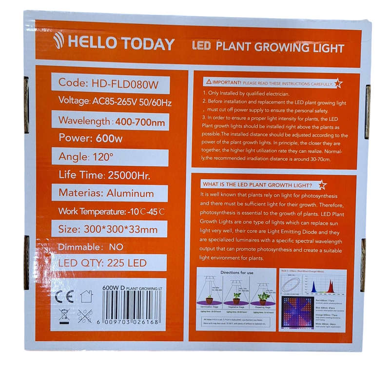 Hello Today 600w LED Grow Light For Plants