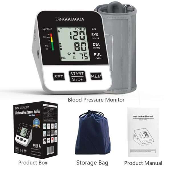 Blood Pressure Monitor Digital High Accuracy Upper Arm BP Pulse Heart Rate Monitoring