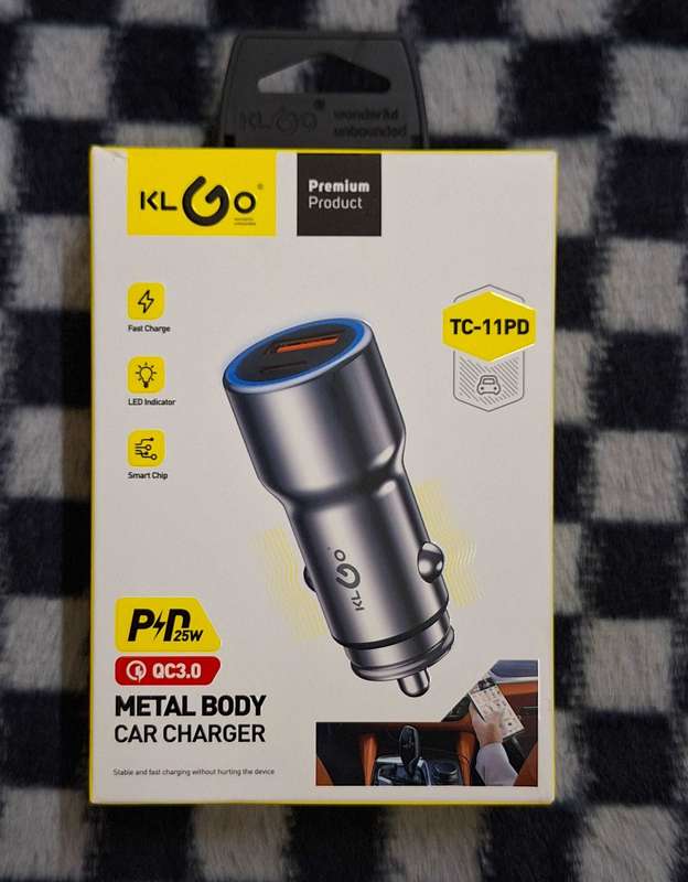 2 Port Car Charger  USB + Type C USB - Metal Body