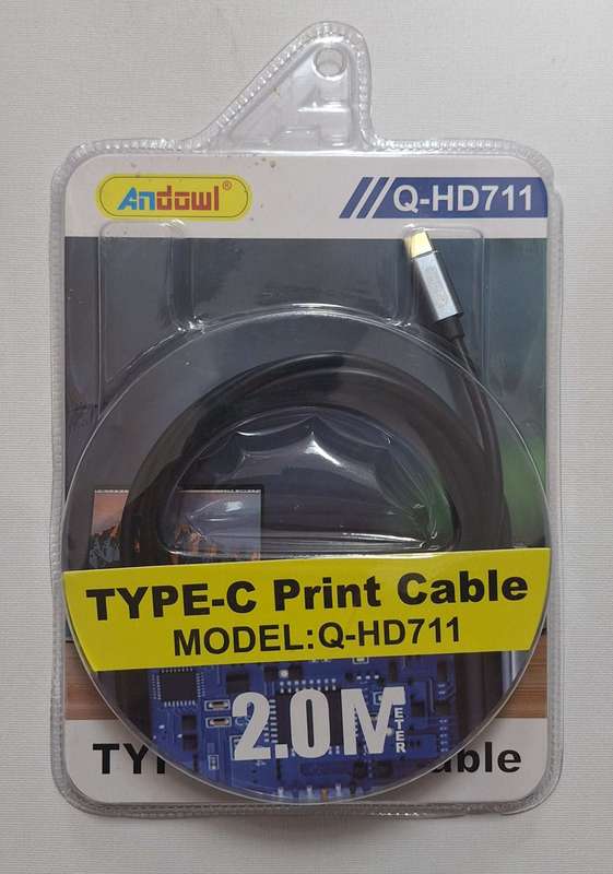 USB Type C to BM B Male Cable (Printer Cable) 2m