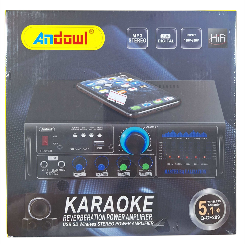 Andowl HiFi Karaoke Reverberation Power Amplifier  Crystal Clear Sound & Powerful Audio for Ho...