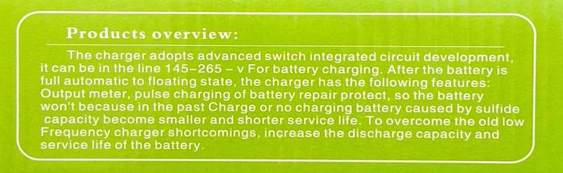 Aoits Lead-Acid Intelligent Pulse Battery Charger - 12V 2A