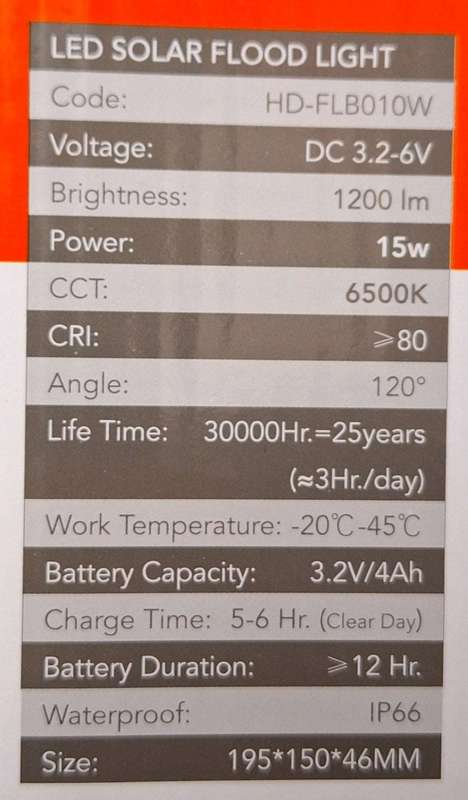 Hello Today Remote Controlled 15w Solar Outdoor Flood Light With Panel