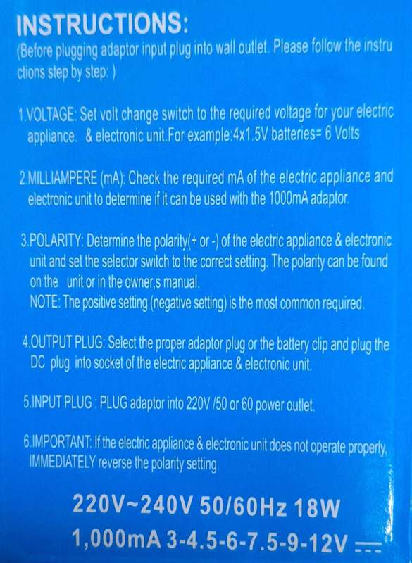 Jiageng AC.DC Adaptor With Manual Voltage Adjustment