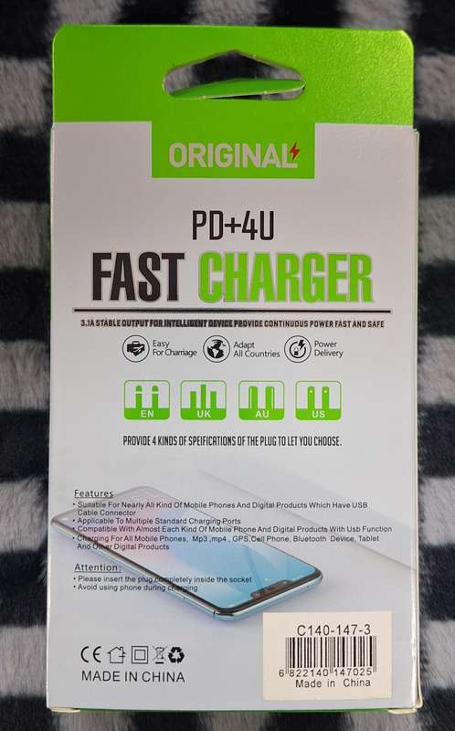 PD 3.1A 4 Port Fast Charger