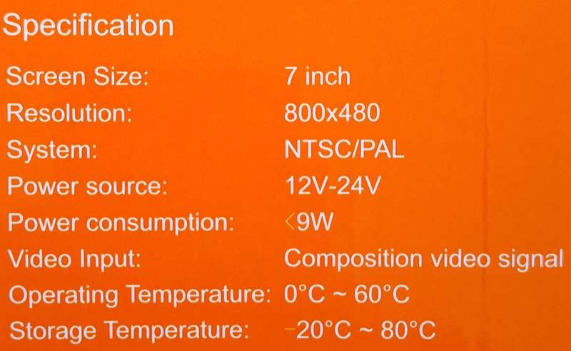 Pervoi 7 Inch 2 Channel TFT/LED AV Monitor  High-Resolution Display for Car Entertainment and ...
