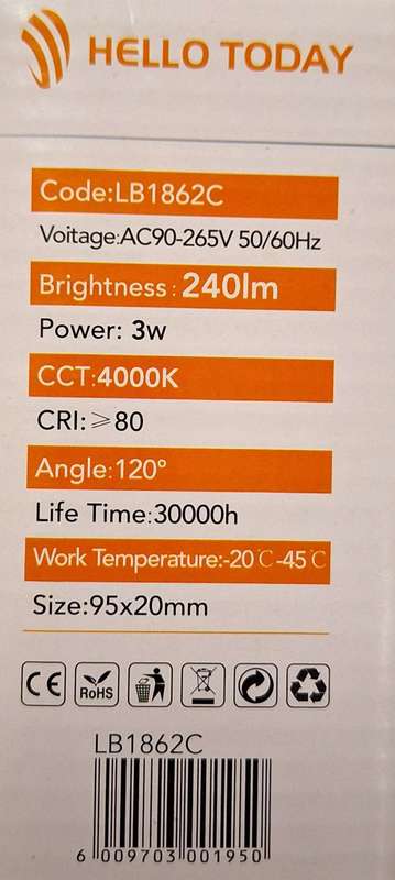 Hello Today 3w LED Down Lights - 2 Pack