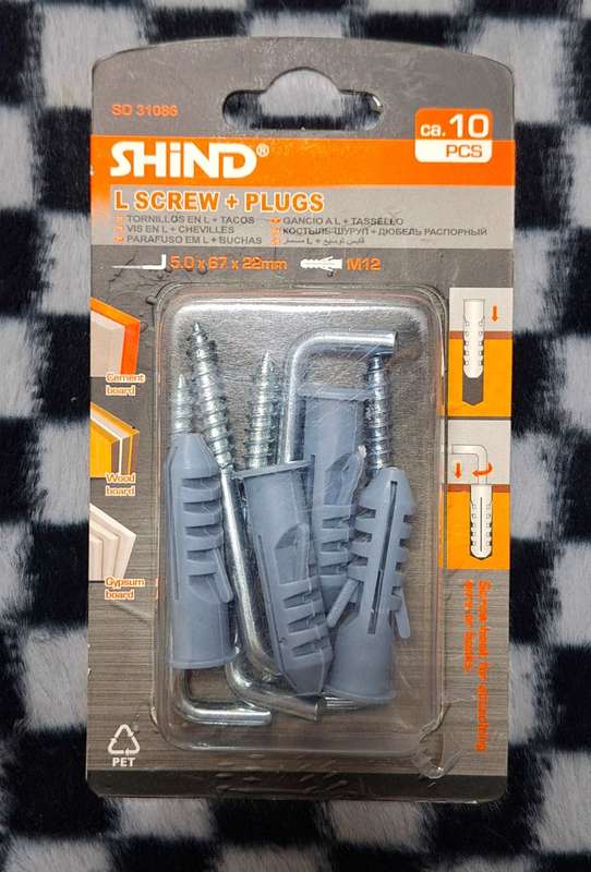 10pcs L Screws & Plugs ( 50x67x22mm m12)