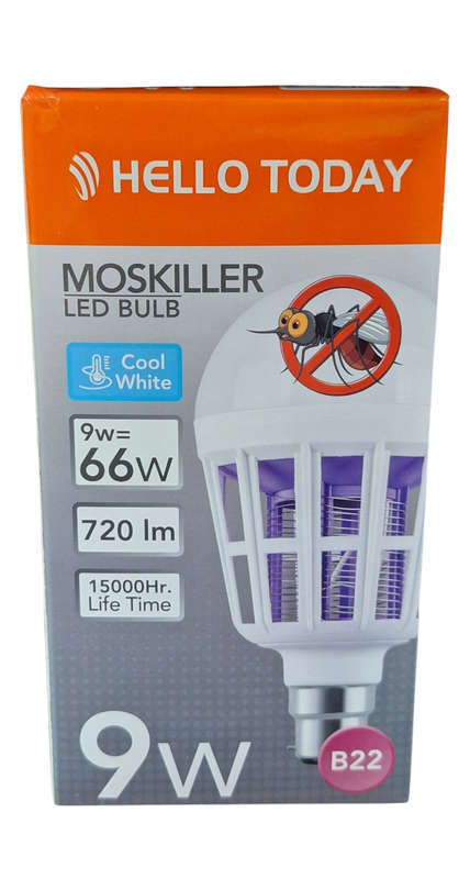 Energy-Efficient 9W LED Mosquito Killer Bulb for Pest-Free Living - Cool White B22