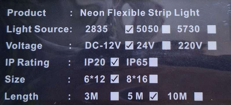 5m 12v dc Weatherproof Orange Neon Flexible Strip Light