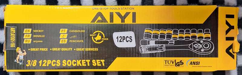 12pcs 3/8 Socket Set 8,10,11,12,13,14,15,16,17,19mm