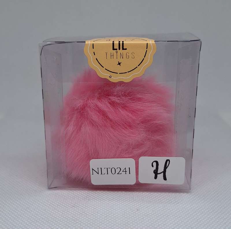 Custom Resin Letter Keychain With a Pink Pom Pom - H