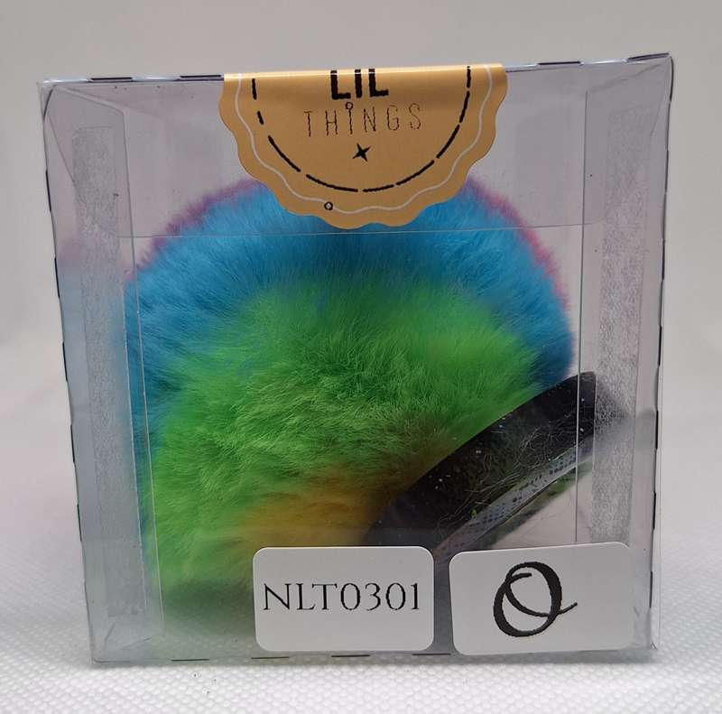 Custom Resin Letter Keychain With a Rainbow Pom Pom - O
