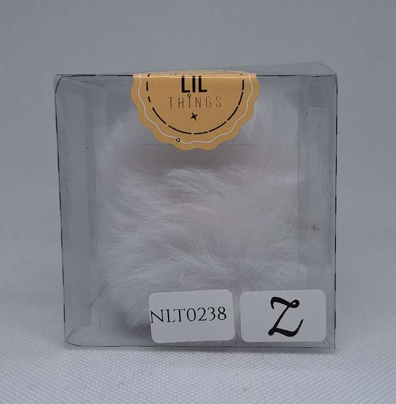 Custom Resin Letter Keychain With a White Pom Pom - Z