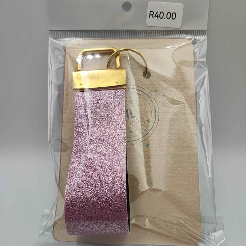 Custom Glitter Faux Leather Key Fob