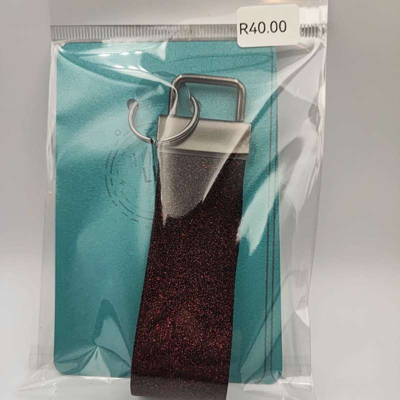 Custom Glitter Faux Leather Key Fob