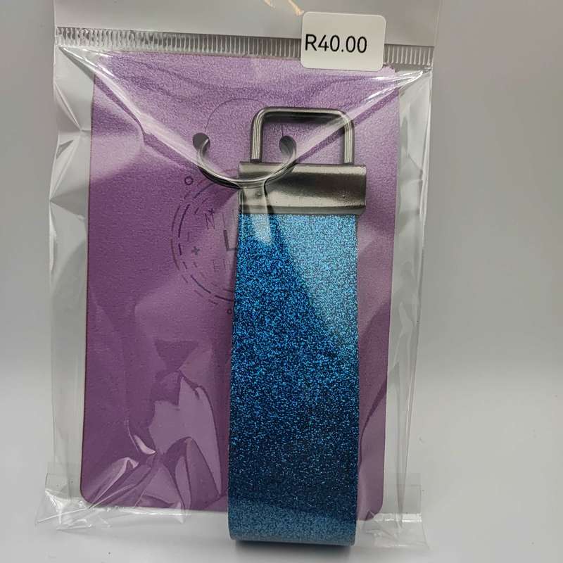 Custom Glitter Faux Leather Key Fob