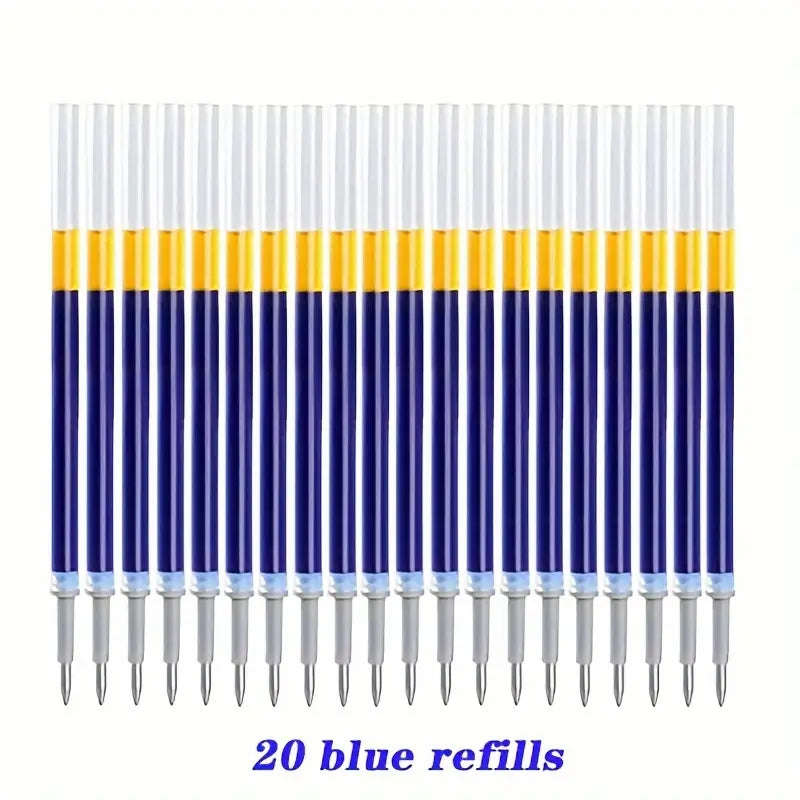 25pcs Retractable Gel Pens - 0.5m Fine Point with Refills