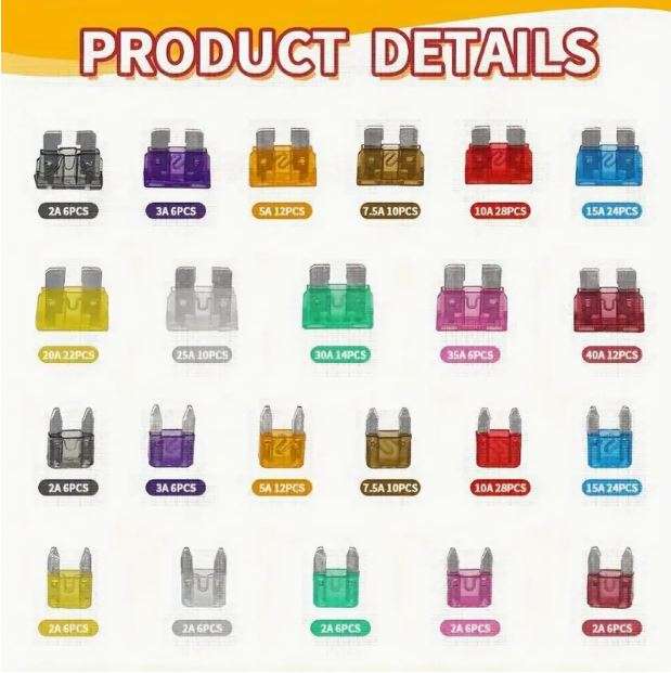 300pcs Car Blade Fuse Assortment Kit, 2A-40A