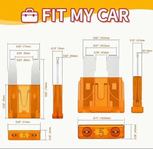 300pcs Car Blade Fuse Assortment Kit, 2A-40A