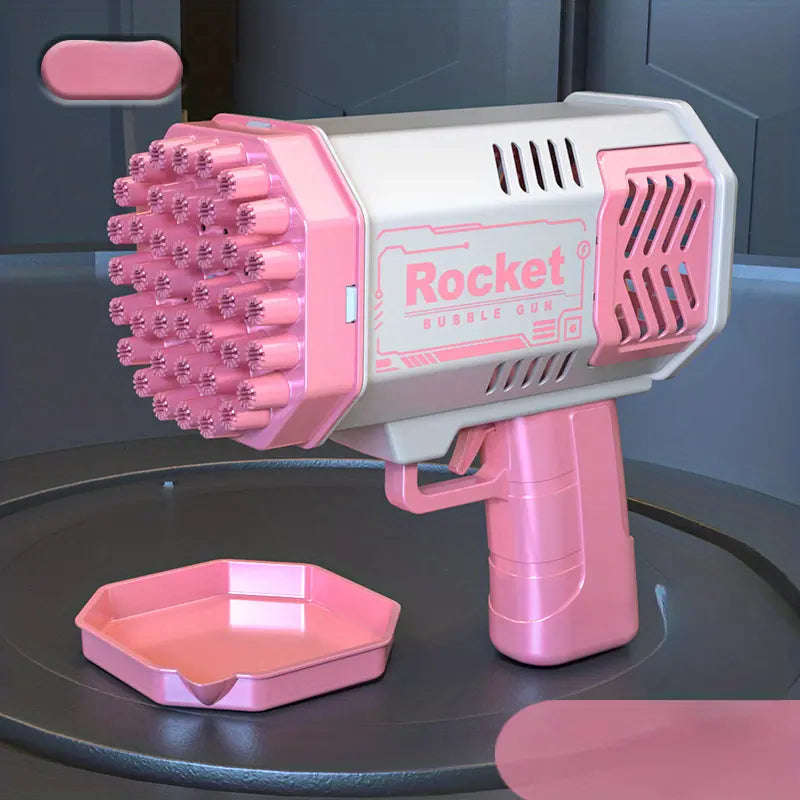 Children's 40 Hole Rocket Launcher Handheld Portable Electric Automatic Bubble Gun