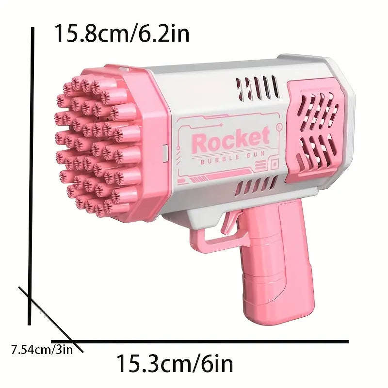 Children's 40 Hole Rocket Launcher Handheld Portable Electric Automatic Bubble Gun