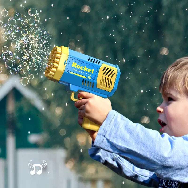 Children's 40 Hole Rocket Launcher Handheld Portable Electric Automatic Bubble Gun