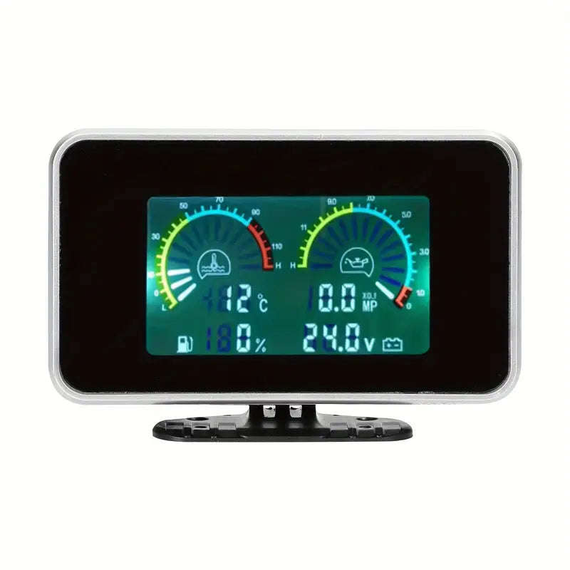 1pc Universal 4-in-1 Digital Car Dashboard Gauge