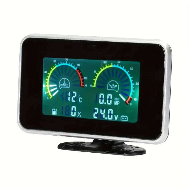 1pc Universal 4-in-1 Digital Car Dashboard Gauge