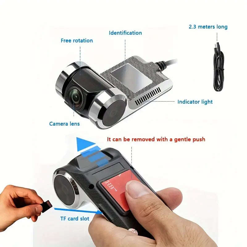 720P HD On-Dash Car DVR Camera for Car Android Radio