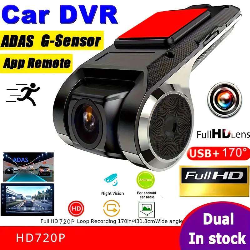 720P HD On-Dash Car DVR Camera for Car Android Radio