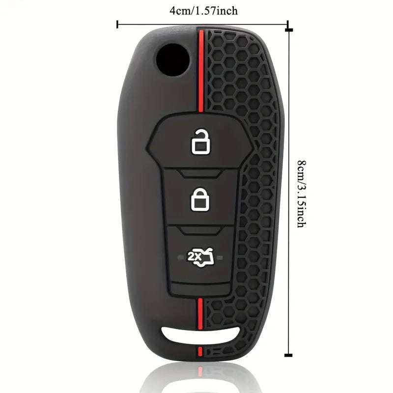 1pc Silicone Car Key Case Cover For Ford Vehicles