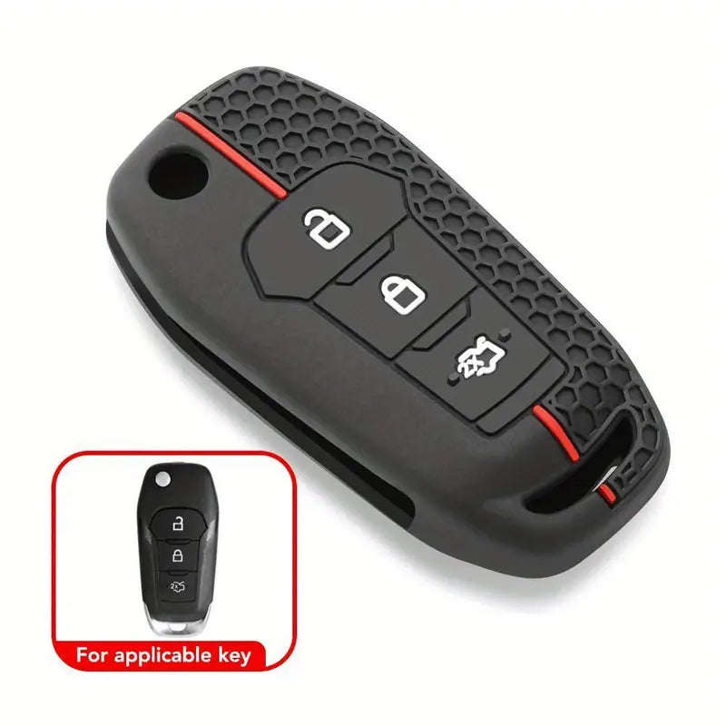 1pc Silicone Car Key Case Cover For Ford Vehicles