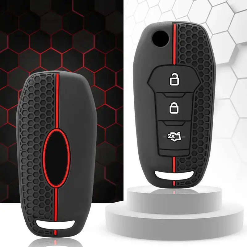 1pc Silicone Car Key Case Cover For Ford Vehicles