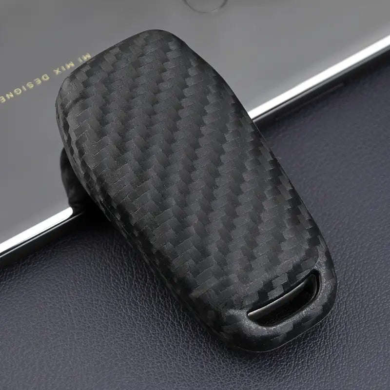 1pc Silicone Carbon Look Car Key Case Cover For Ford Vehicles