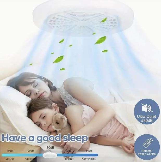 9.25-inch E27 Screw Fitting Ceiling Mounted Fan Light with Remote, Dimmable Suitable for Various ...