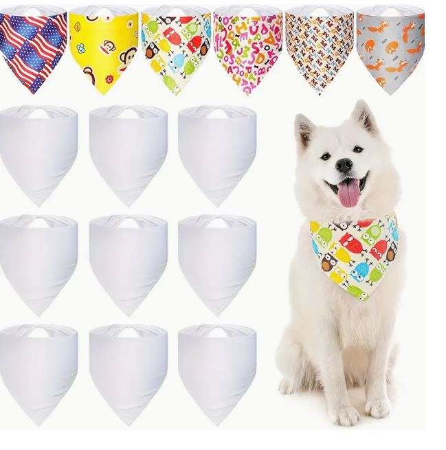 30Piece Sublimation Pet Bandana Heat Transfer Washable Triangle Dog Scarf