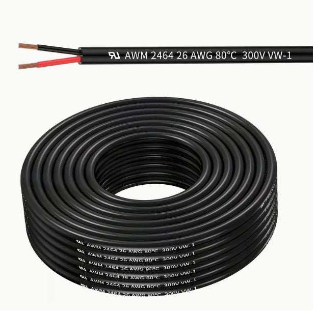 1pc 26 Gauge 2 Core Electrical Wire, 26AWG 30.5M